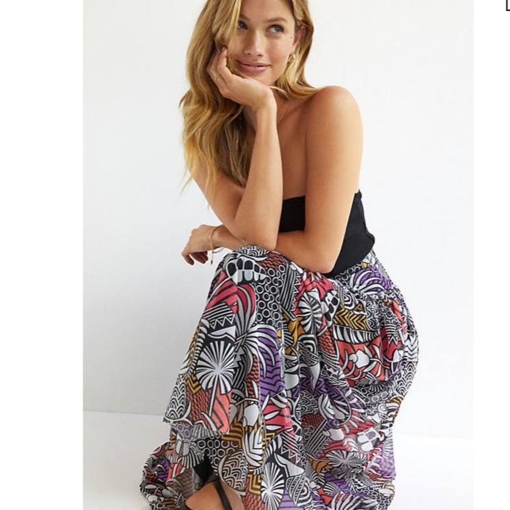 ✨NEW✨ Farm Rio Novelty Tropical Maxi Skirt sz XXS Petite Anthropologie